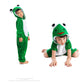 Spring Fun: Children's Frog Hooded Long One-piece Costume (Cotton, Ages Under 17).