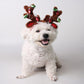 Christmas Dog & Cat Hat Ornament, Festive Short-Plush Pet Hairpin Accessory