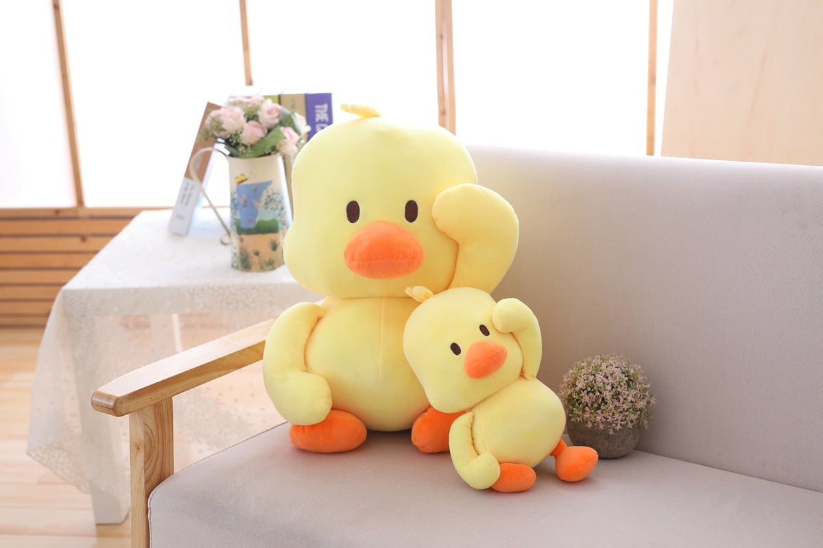 Little Yellow Duck Dancing Plush Toy – Cute Expression Duck Figurine with Soft Short Plush