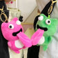 Magnetic Frog Tongue Kiss Keychain – Cute Squeaky Plush Frog Pair Charm (12 cm)