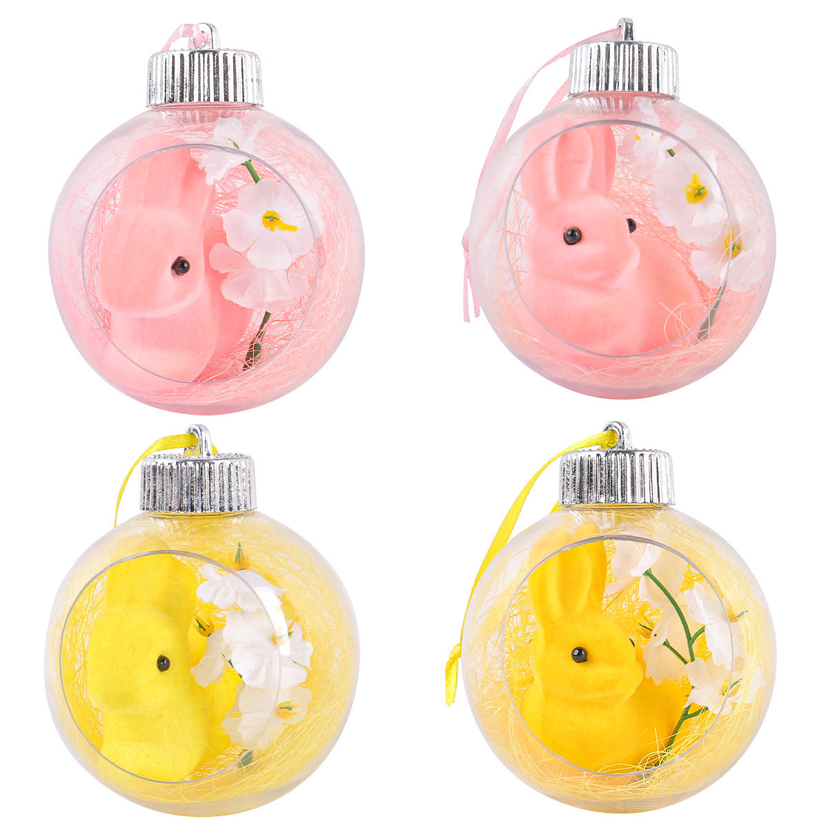 Easter Acrylic Ball Ornament, Transparent Hanging Bunny Decoration