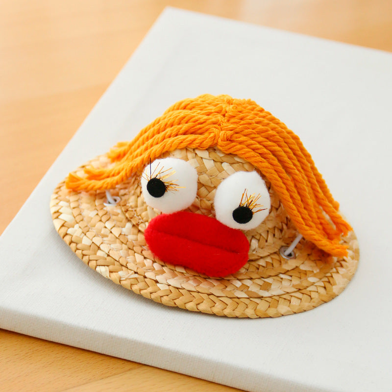 Pet Cat & Dog Lace Sunscreen Hat, Water-Soluble Lace Sun Hat for Small & Medium Pets