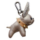 Creative Leather Diamond Dog Keychain, Mini French Bulldog PU & Rhinestone Pendant