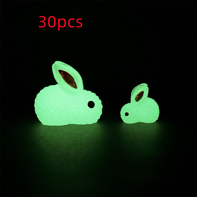 Luminous Bunny Ornament, Cute Animal Resin Cartoon Decor (Pastoral Style)