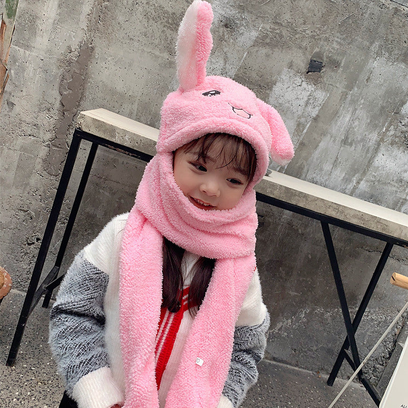 Sweet & Cute Bunny Ear Hat, Embroidered Winter Baotou / Turban Style Cap