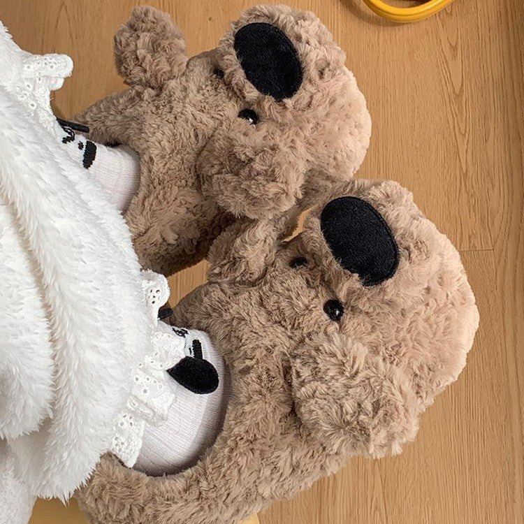 Cute Warm Nose Dog Shoes, Room Non-Slip Cotton Slippers