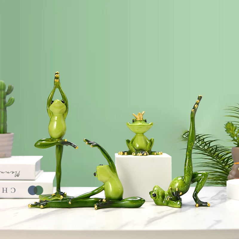Find Your Zen: Pastoral Resin Yoga Frog Animal Ornaments (Multiple Poses).