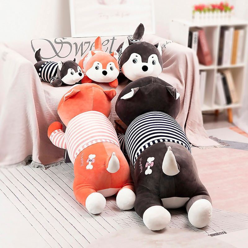 Life-Sized Cuddle: Realistic Husky Plush Dog Toy (Down Cotton, $\mathbf{50}$–$\mathbf{120\text{cm}}$ Tall).