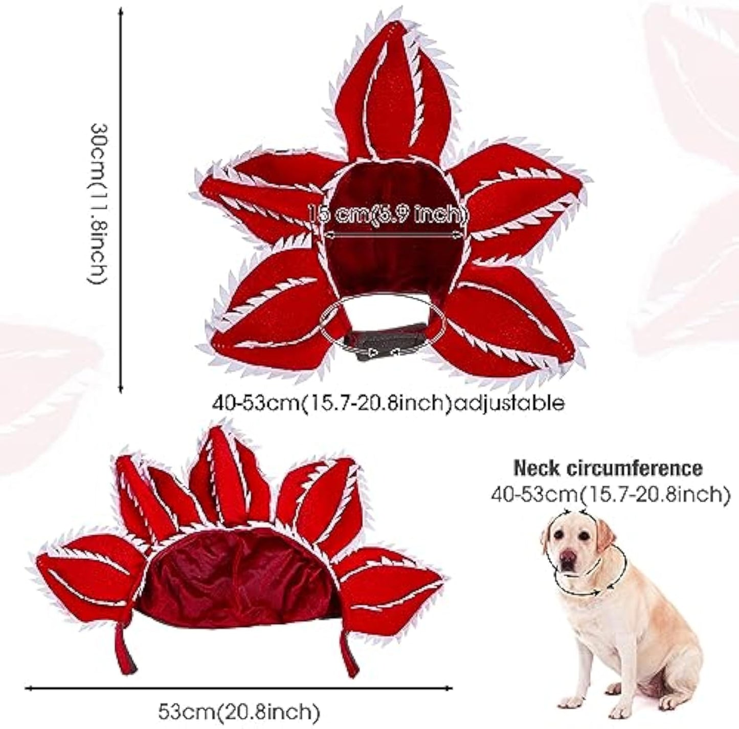 Dog Halloween Chomper Costume, Demon Hat Scary Headband & Funny Cosplay Headwear for Medium Dogs