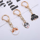 Cartoon Animal Beckoning Cat & Cute Dog Keychain, Alloy Fashion Pendant