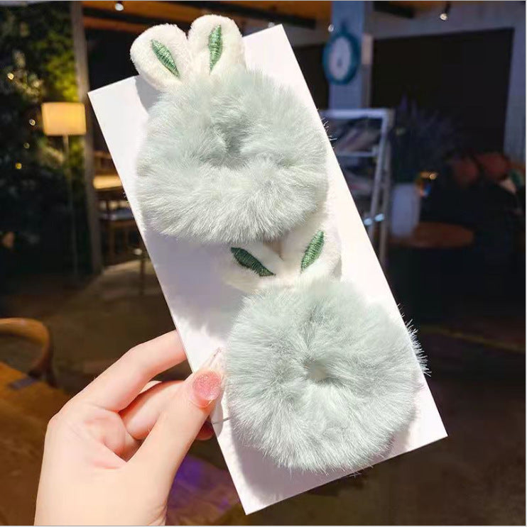Hair Rope, Simple Bunny Ears Plush Hair Ring (Korean Style)