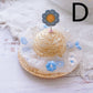 Pet Cute Knitted Straw Flower Hat, Cat & Dog Photography Prop Sun Hat