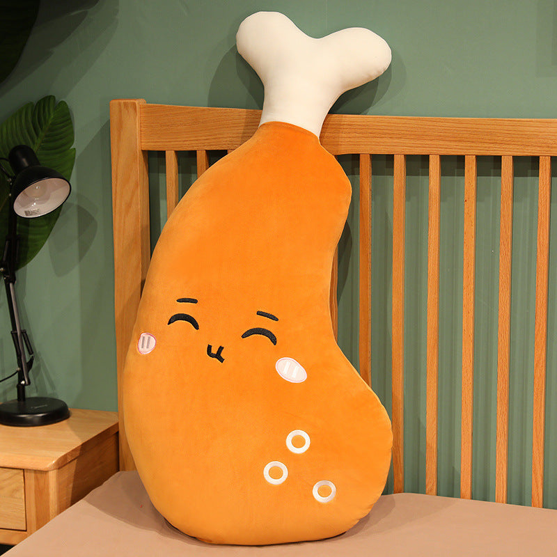 Giant Fried Fun: Large Chicken Leg Throw Pillow Plush Toy (50-100cm).