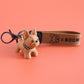 Cartoon Puppy Keychain with Hand Strap, Cute Resin & PU Leather Dog Pendant