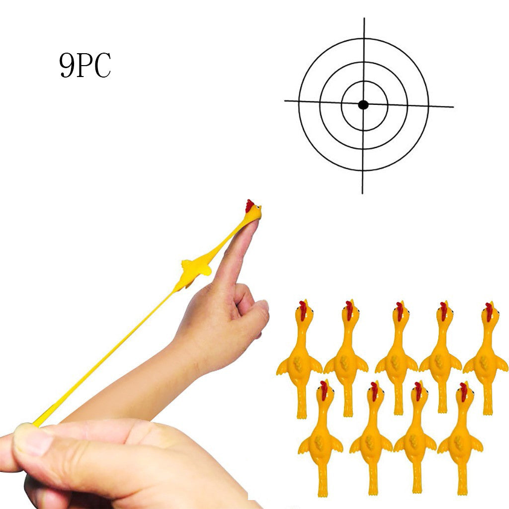 Novelty Catapulted Ejection Chicken Toy – Light Rubber Flying Prank Toy