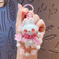 Cartoon Beaded Cute Bunny Doll Keychain, Acrylic Charm Accessory