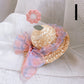 Pet Cute Knitted Straw Flower Hat, Cat & Dog Photography Prop Sun Hat