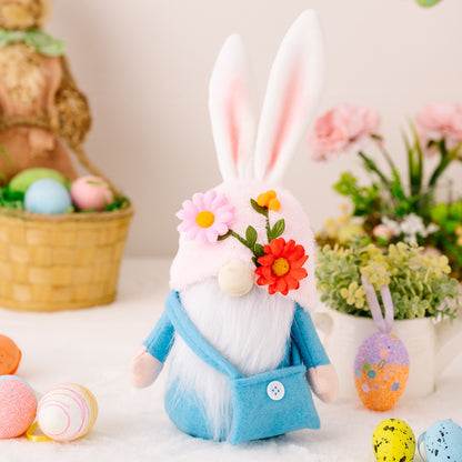 Easter Faceless Gnome Bunny Doll, DIY Handmade Hanging Rabbit Ornament for Spring Décor & Kids Gifts