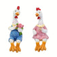 Pastoral Charm: Outdoor Garden Resin Chicken Ornaments (Reading Couples & Roses).