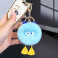 Luxuriously Soft: Real Rex Rabbit Fur Cute Little Duck Car Key Ring.