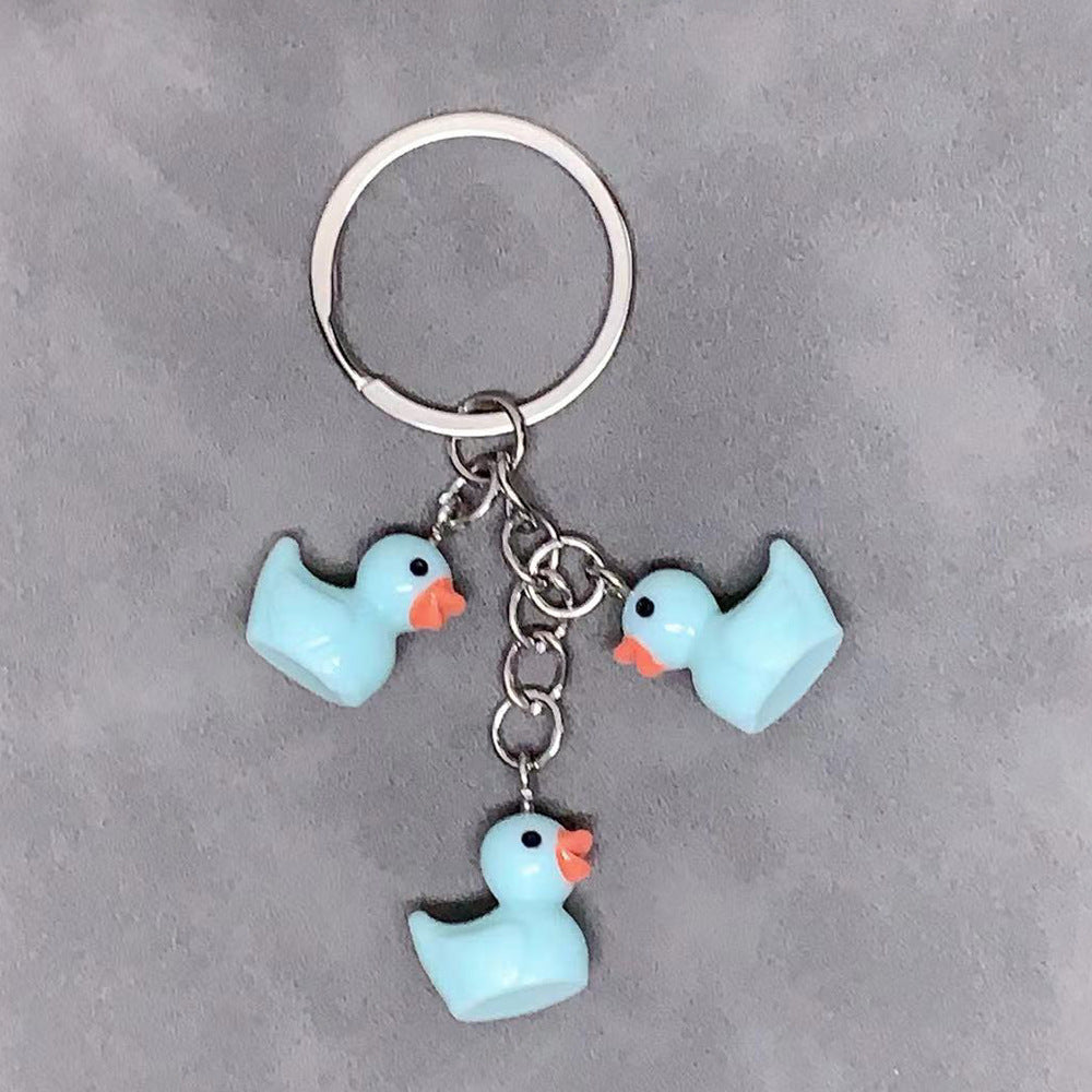 Charming & Simple: Resin Small Yellow Duck Keychain Pendant (Multi-Color Options).