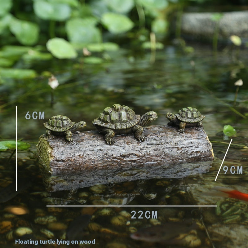 Water Garden Charm: Modern Resin Floating Frog Simulation Animal Ornaments.