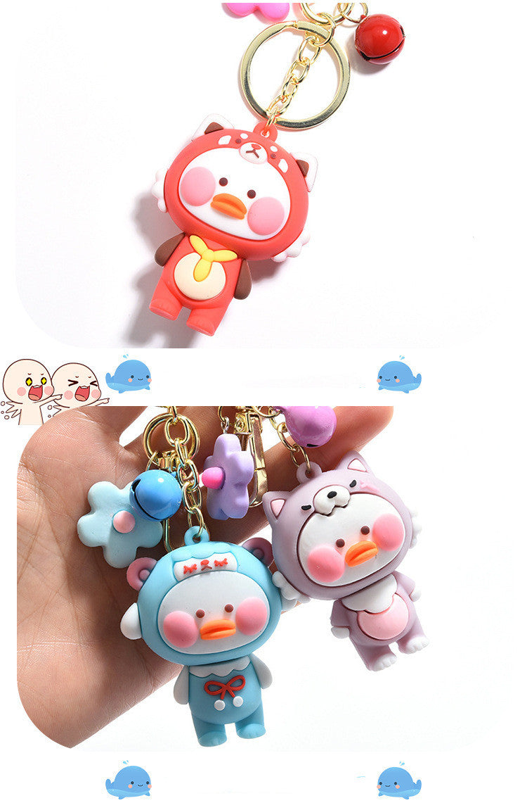 Epoxy Dudu Duck Keychain Pendant – Creative Cartoon PVC Soft Rubber Car & Bag Charm
