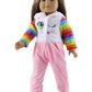 Girl Doll Casual Clothes, Bunny Ears Onesie for 45cm Dolls