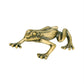Timeless Accent: Handmade Vintage Frog Ancient Brass Ornament.