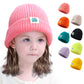All-Season Warmth: Multicolor Frog Cloth Label Knitted Woolen Hat (Unisex).
