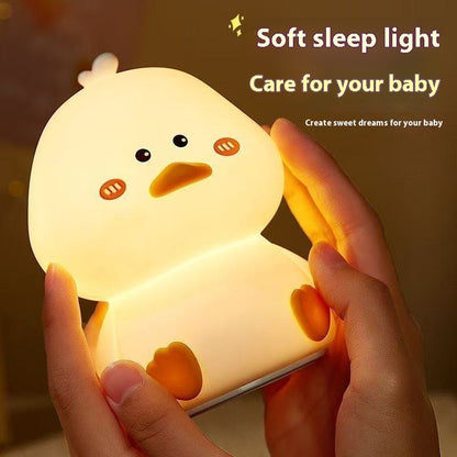 Creative Cute Happy Duck Night Lamp – USB Rechargeable Multicolor Bedside Light