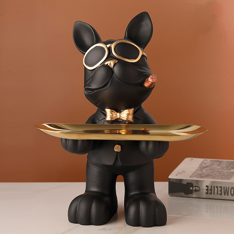 Dog Storage Tray Ornament, Entryway Key Holder Resin Decor (Multiple Colors)