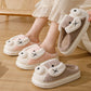 Cute Cartoon Dog Plush Slippers, Winter Warm Non-slip Indoor Thick Bottom House Shoes