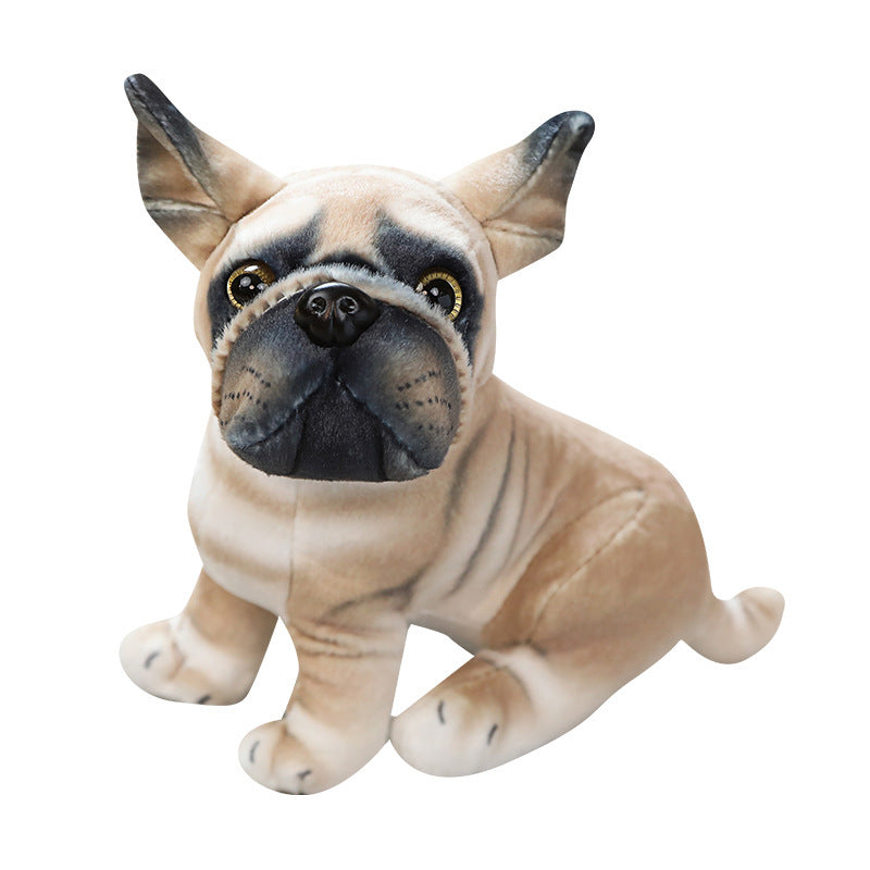 Simulated Dog Doll Plush Toy, Short Plush Animal Figure (20cm, Pug/Bulldog/Chihuahua/Dalmatian)
