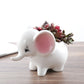 White Ceramic Animal Ornament with Tray, Dog, Cat & Hippo Decorative Planter (Small)