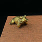 Zen Focus: Solid Brass Meditation Frog Ornament for Desktop and Pastoral Decor.