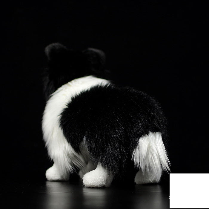 Fashion Simulation Plush Cute Border Collie Doll, 28cm Realistic Puppy Plush Toy