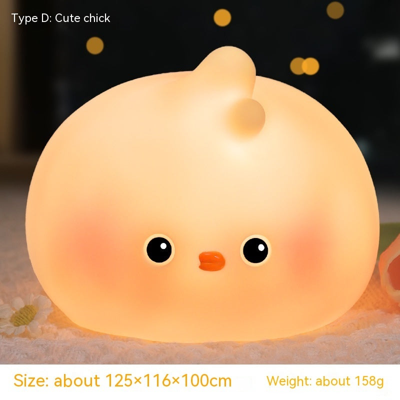 Charming Companions: Pig, Rabbit, Kitten, or Duck Vinyl Small Night Lamp (Rechargeable).