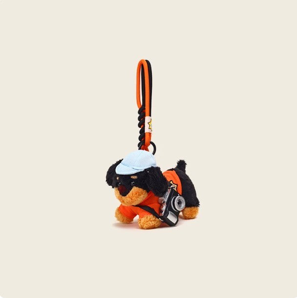 Sausage Plush Dog Bag Pendant Keychain, Cute Cartoon Plush Accessory