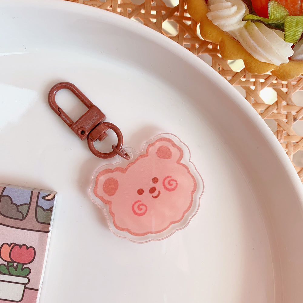 Cute Japanese Bunny & Bear Bag Jewelry Keychain, Acrylic Pendant Charm (GJ137)