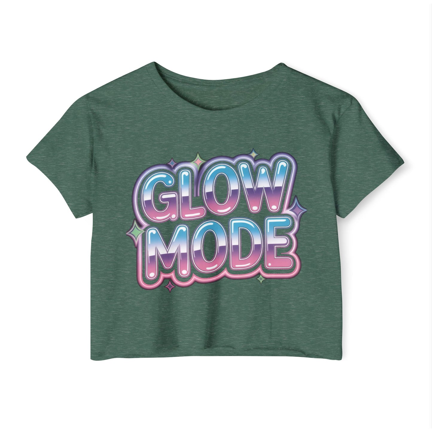 Glow Mode Crop Top - Festival Graphic Women's Crop Tee