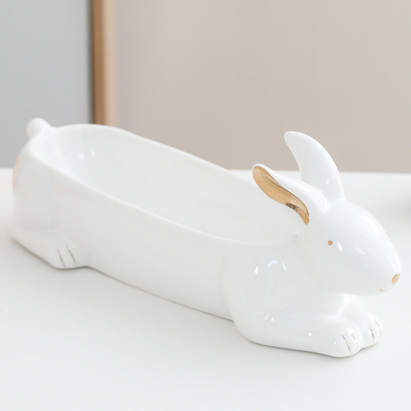 European-Style Ceramic Animal Storage Ornament, Large-Capacity Cartoon Decor for Living Room, Entryway & Tea Table