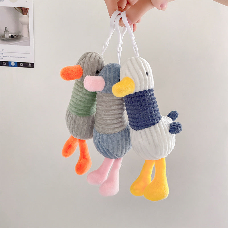 Net Red Trend: Cheering Duck Ugly Cute Plush Small Pendant for Bags & Keychains.