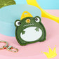 Frog Access Card Set Keychain – Cute PU Leather Frog Key Holder (5.3 × 6 cm)