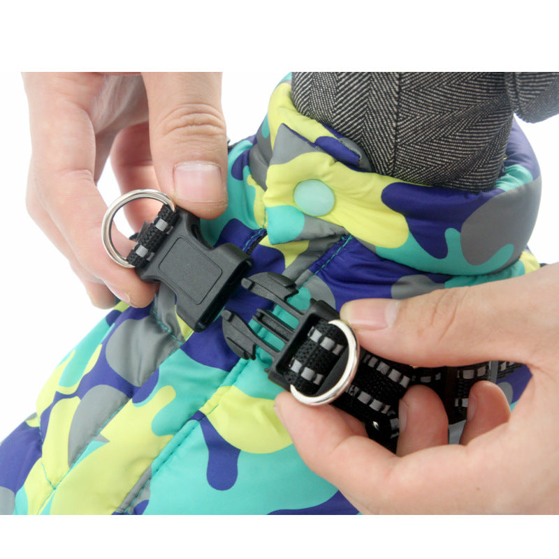 Pet Dog Jacket with Lace-Up, Winter Warm Puppy Vest Costume