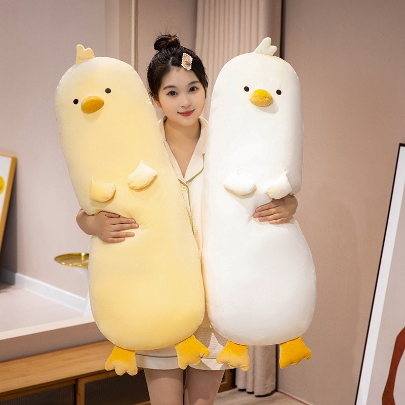 Yellow Chicken Sleeping Pillow – Long Plush Pillow Doll for Boys & Girls