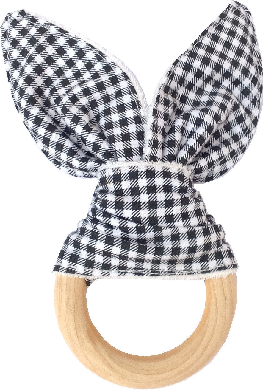 Baby Bunny Teething Ring, Bite-Safe Organic Wood Teether (Limited Stock)