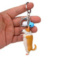 Yoga Dog Independent Corgi Bell Keychain, PVC Resin Climbing Dog Pendant