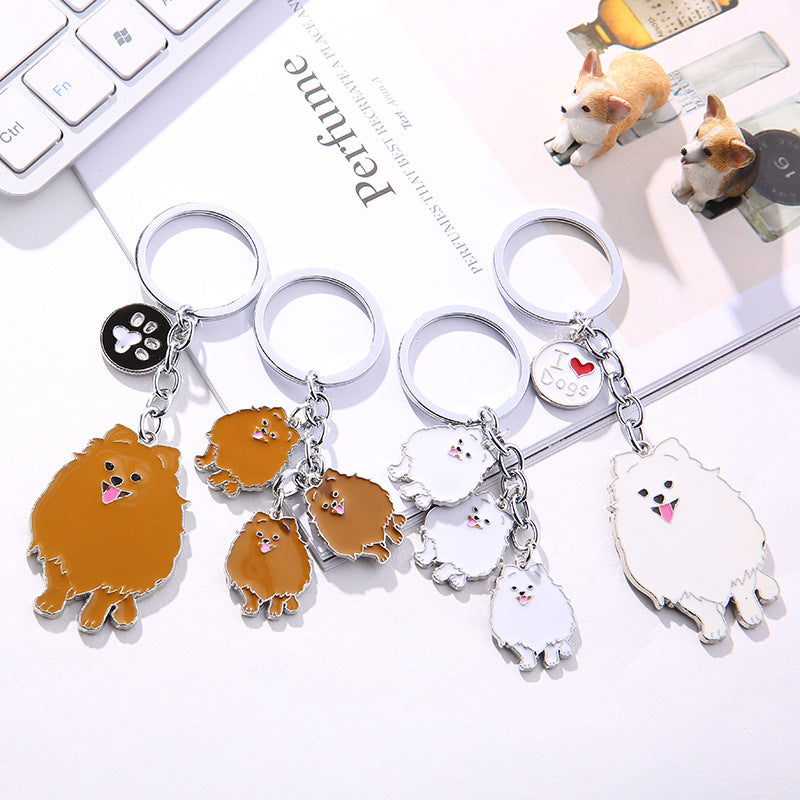 Creative Pet Dog Car Key Ring, Zinc Alloy Animal Keychain for Car Keys & Accessories