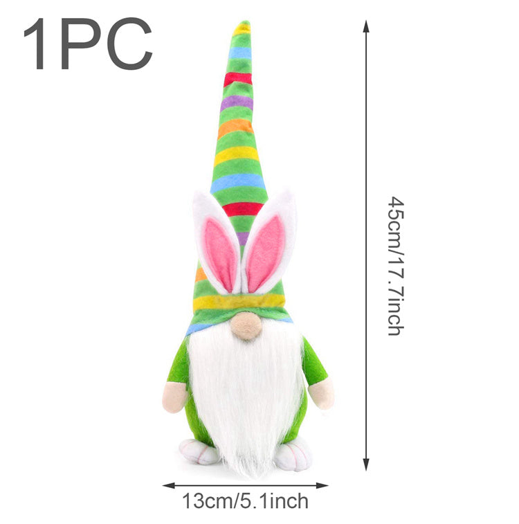 Easter Bunny Dwarf Doll, Long-Legged Rabbit Plush Decoration with Fiber Cotton Filling